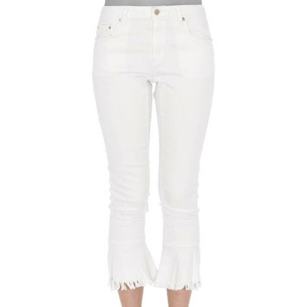 Michael Kors Flounce-Trimmed Cropped Skinny Jeans - Picture 3 of 5